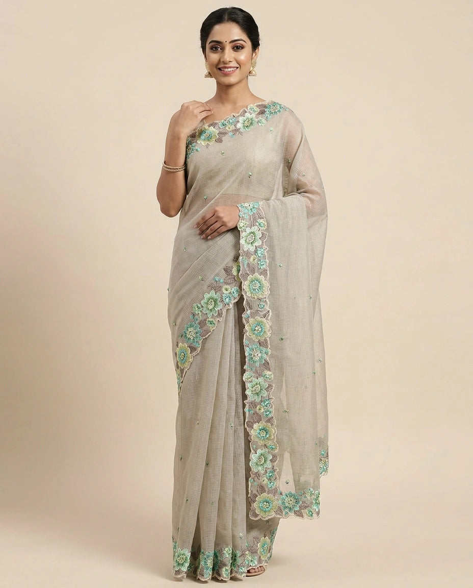 Kota Embroidered Saree — photo 5 of 12
