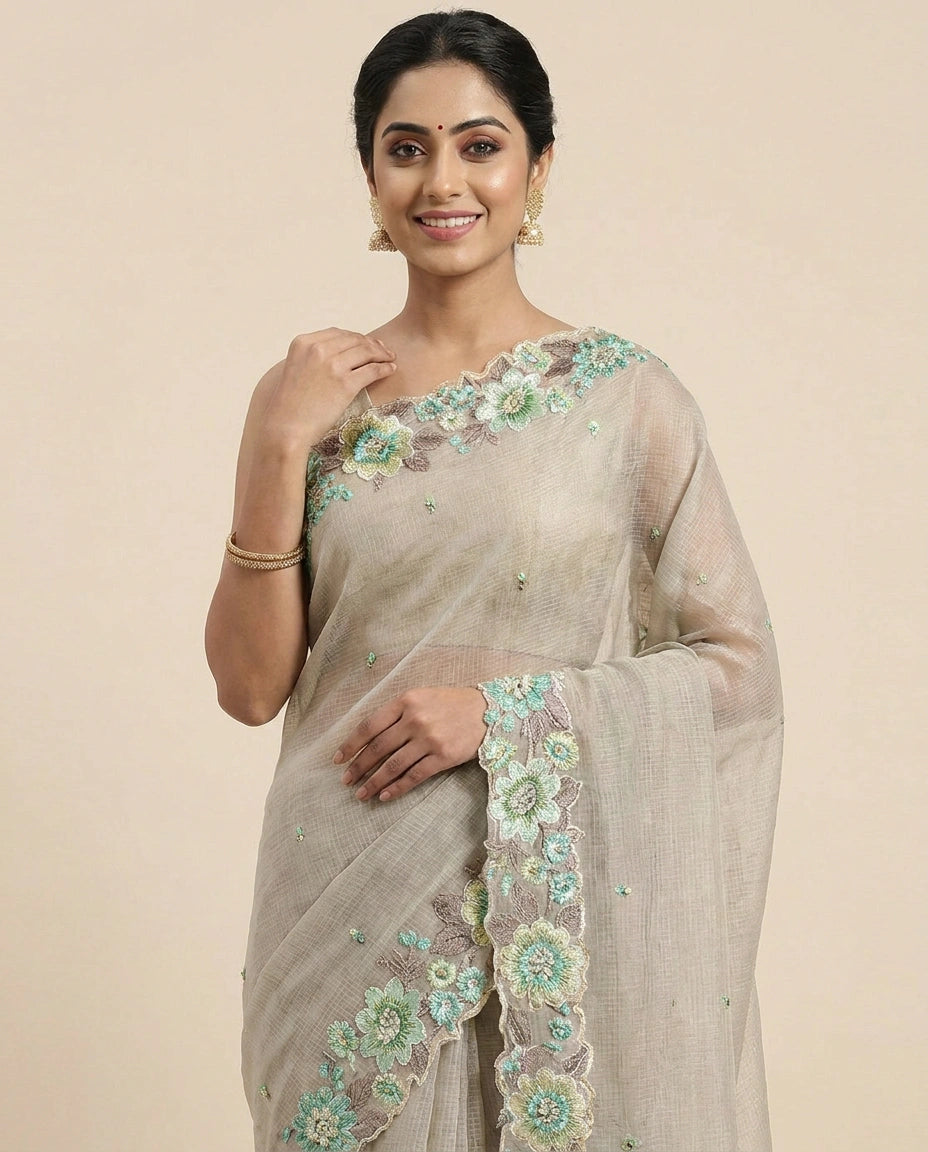 Kota Embroidered Saree — photo 6 of 12
