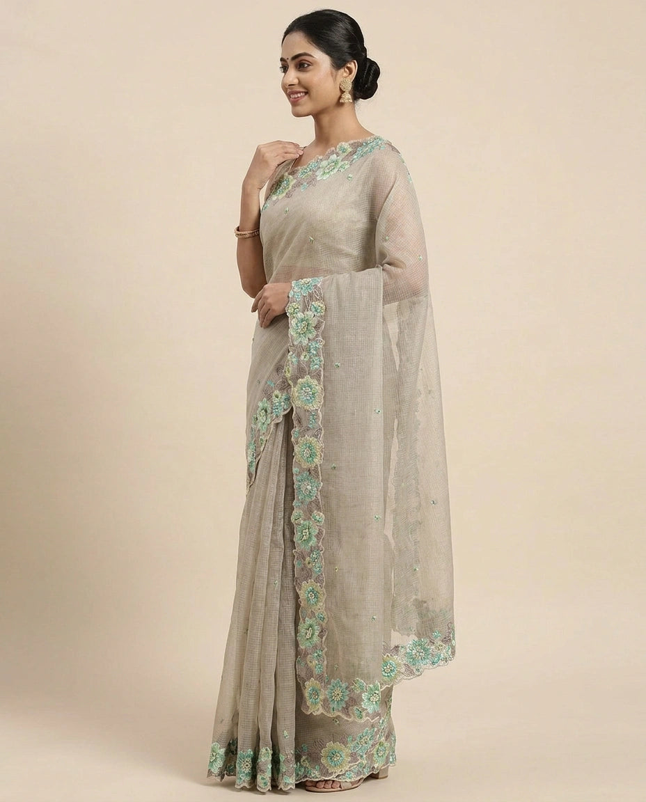 Kota Embroidered Saree — photo 7 of 12