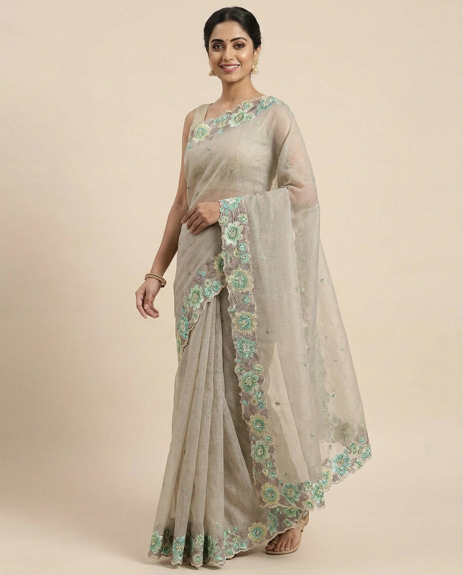 Kota Embroidered Saree — photo 8 of 12