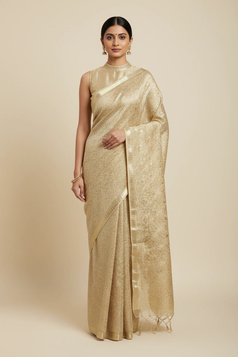 Handcrafted Kota Tissue Embroidery Saree - Rangoli Sarees