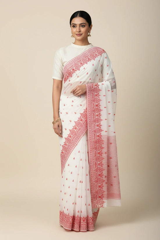 Crisp Bengal Cotton Kolkata Cotton Saree - Rangoli Sarees
