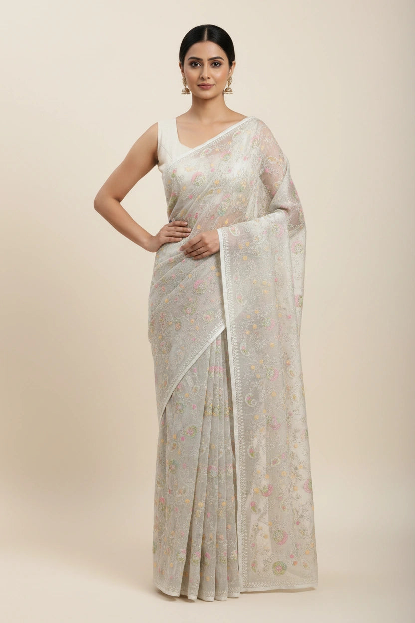 Crisp Bengal Cotton Kolkata Cotton Saree - Rangoli Sarees