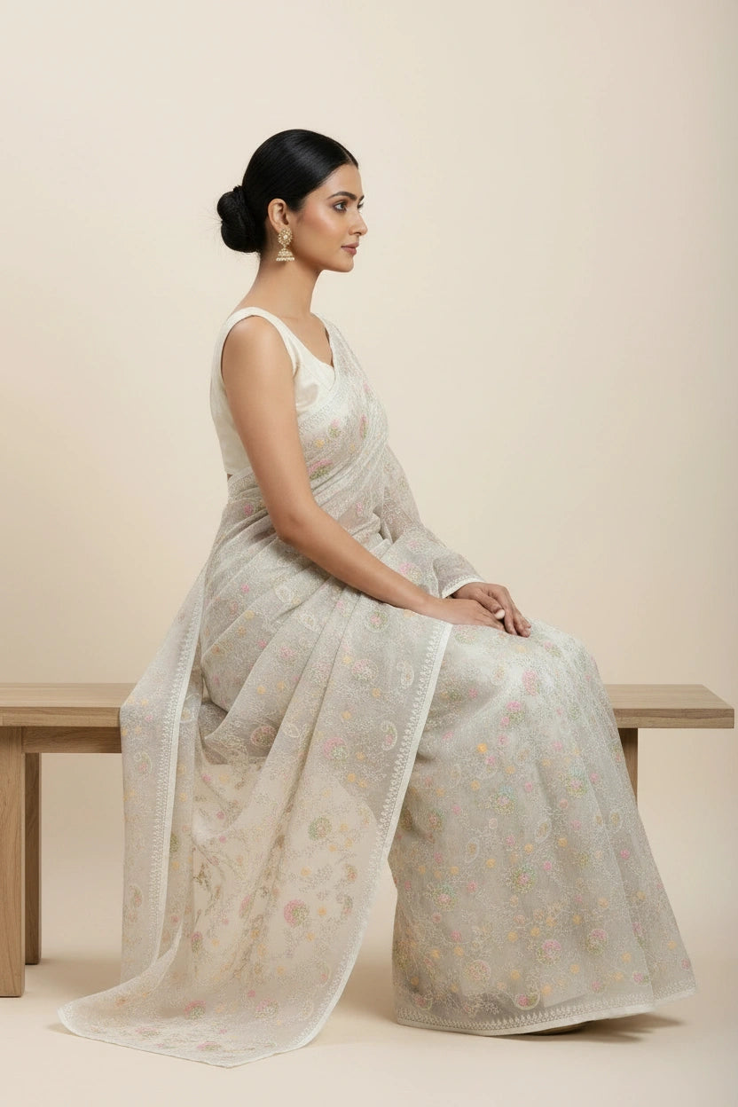 Crisp Bengal Cotton Kolkata Cotton Saree - Rangoli Sarees