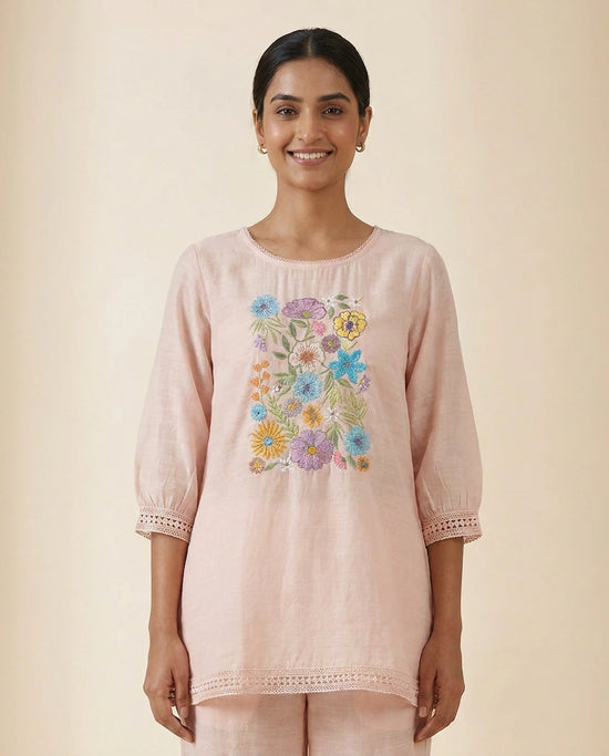 Pink Cotton Co-ord Set - Rangoli India