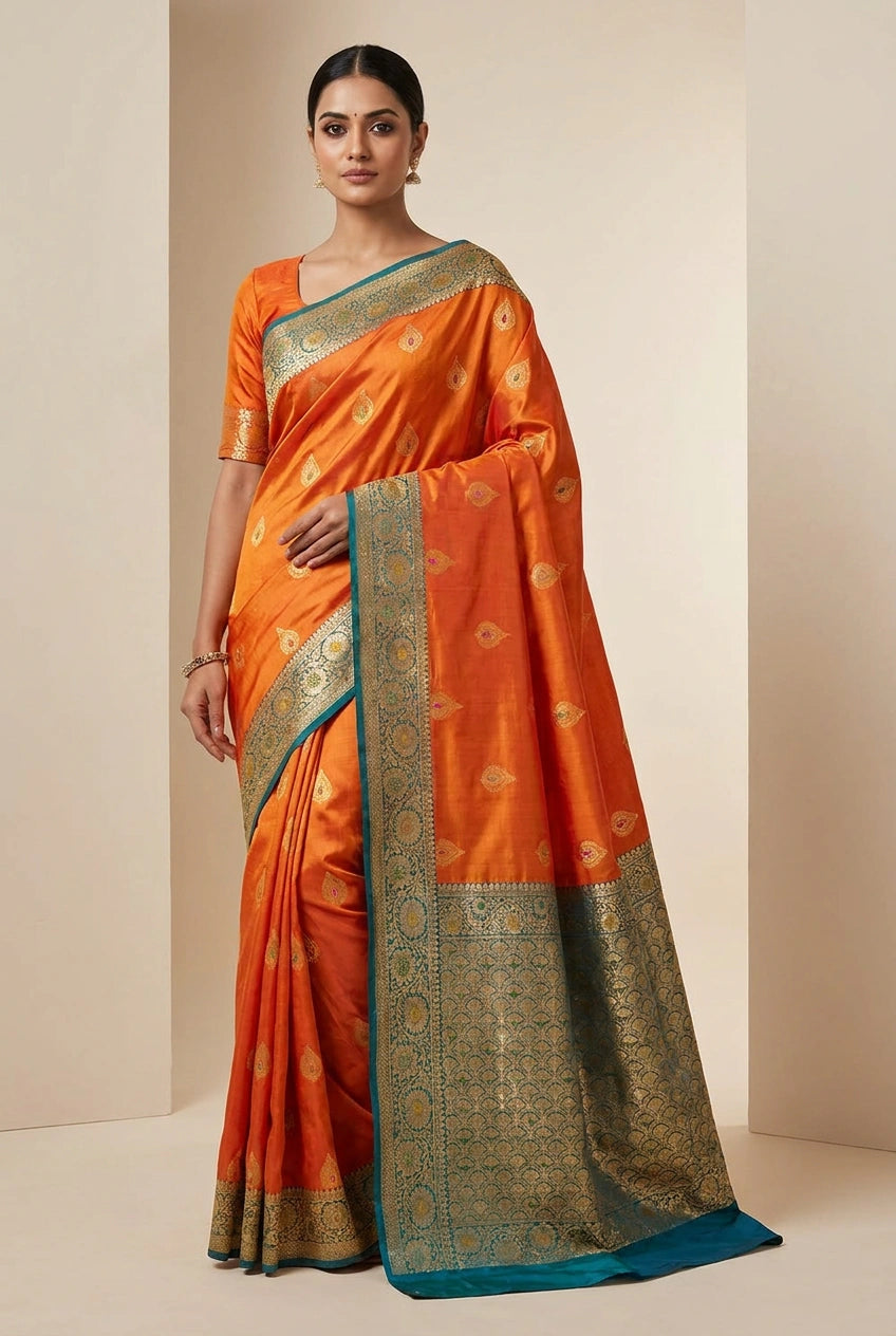 Katan Silk Banarasi Saree with Khinkhwab Weave for Wedding Day