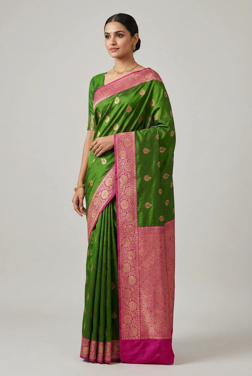 Katan Silk Banarasi Saree with Gyasar Pattern for Reception Wear
