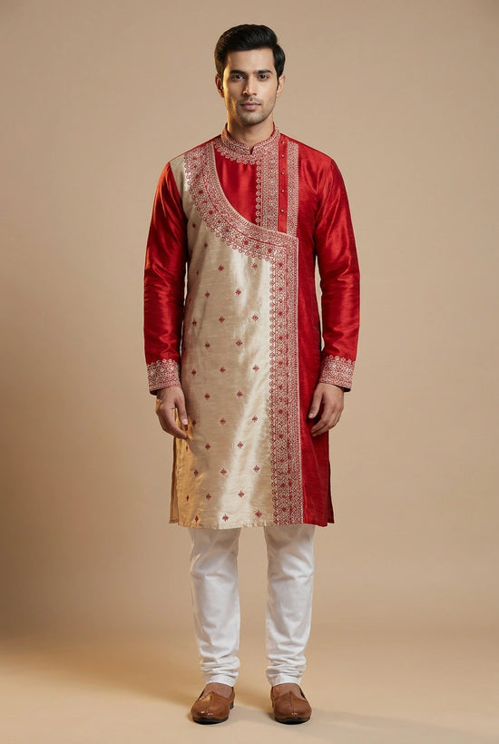 Tussar Silk Kurta with Resham Detail for Daily Festive