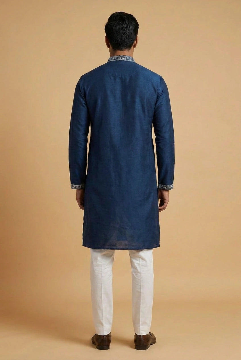 Tussar Silk Kurta with Tussar Texture for Sangeet Day