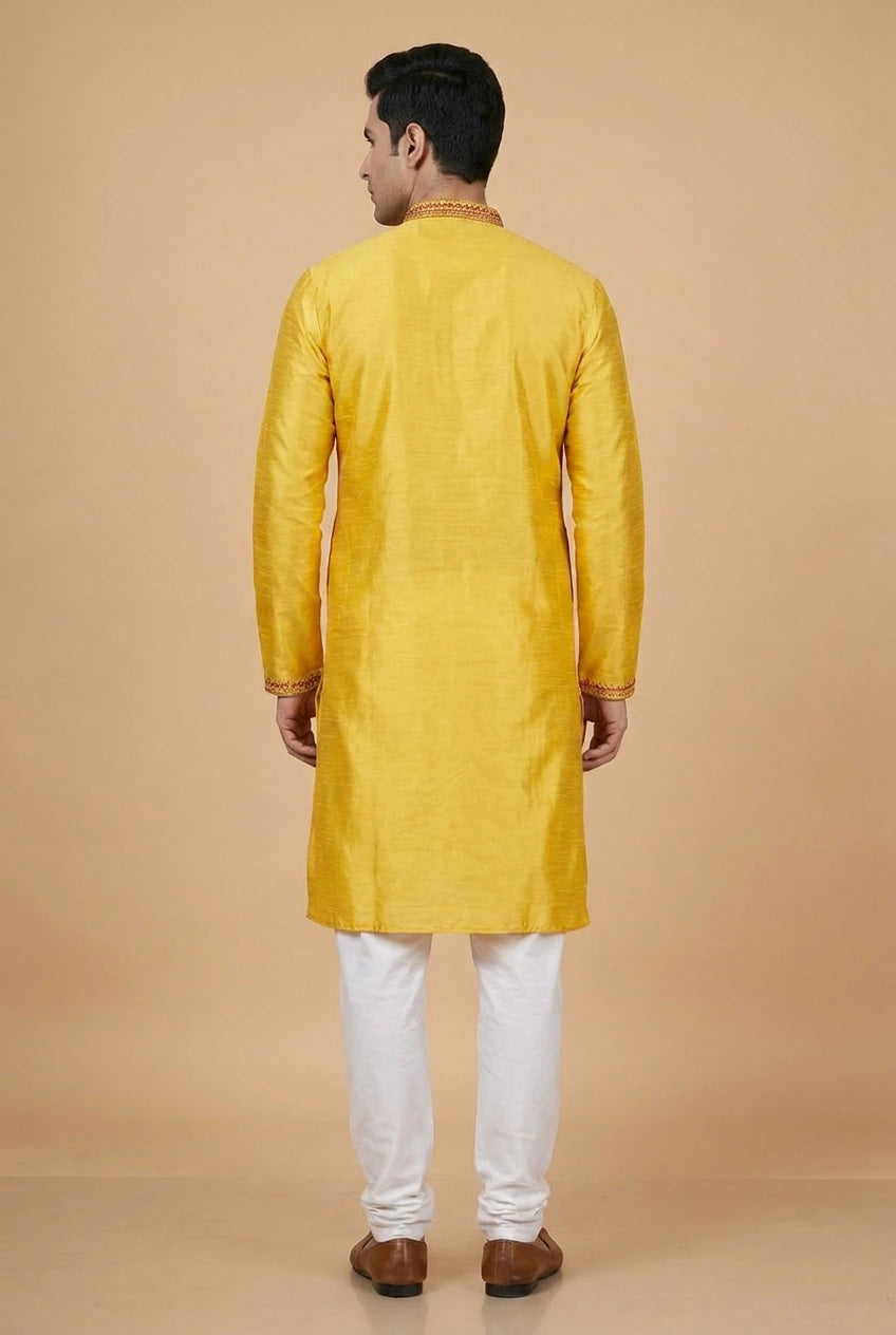 Tussar Silk Kurta with Thread Detail for Festive Evenings