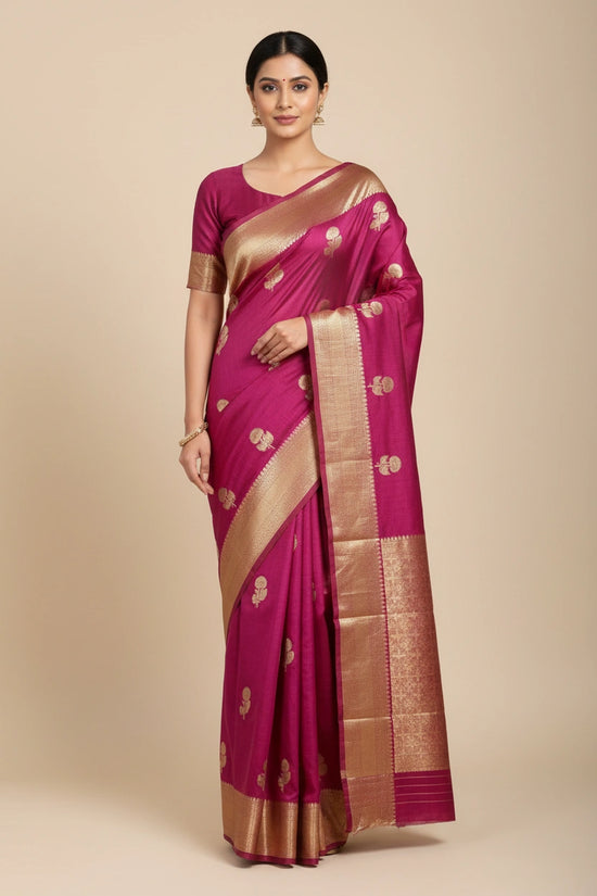 Banarasi Kota Doria Saree with Zari Weave