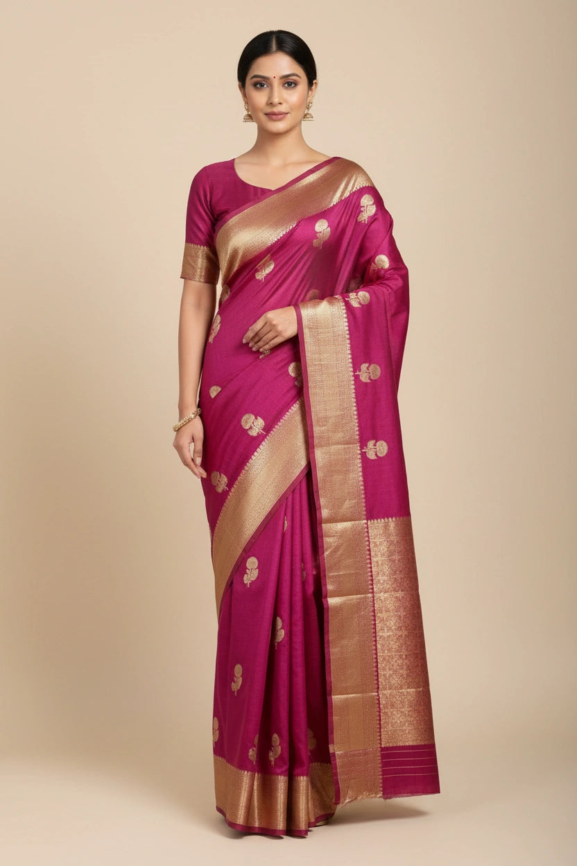 Banarasi Kota Doria Saree with Zari Weave