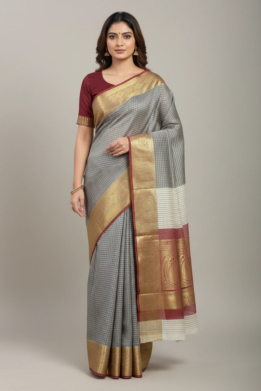 Heritage Zari Chiniya Silk Banarasi Saree - Rangoli Sarees