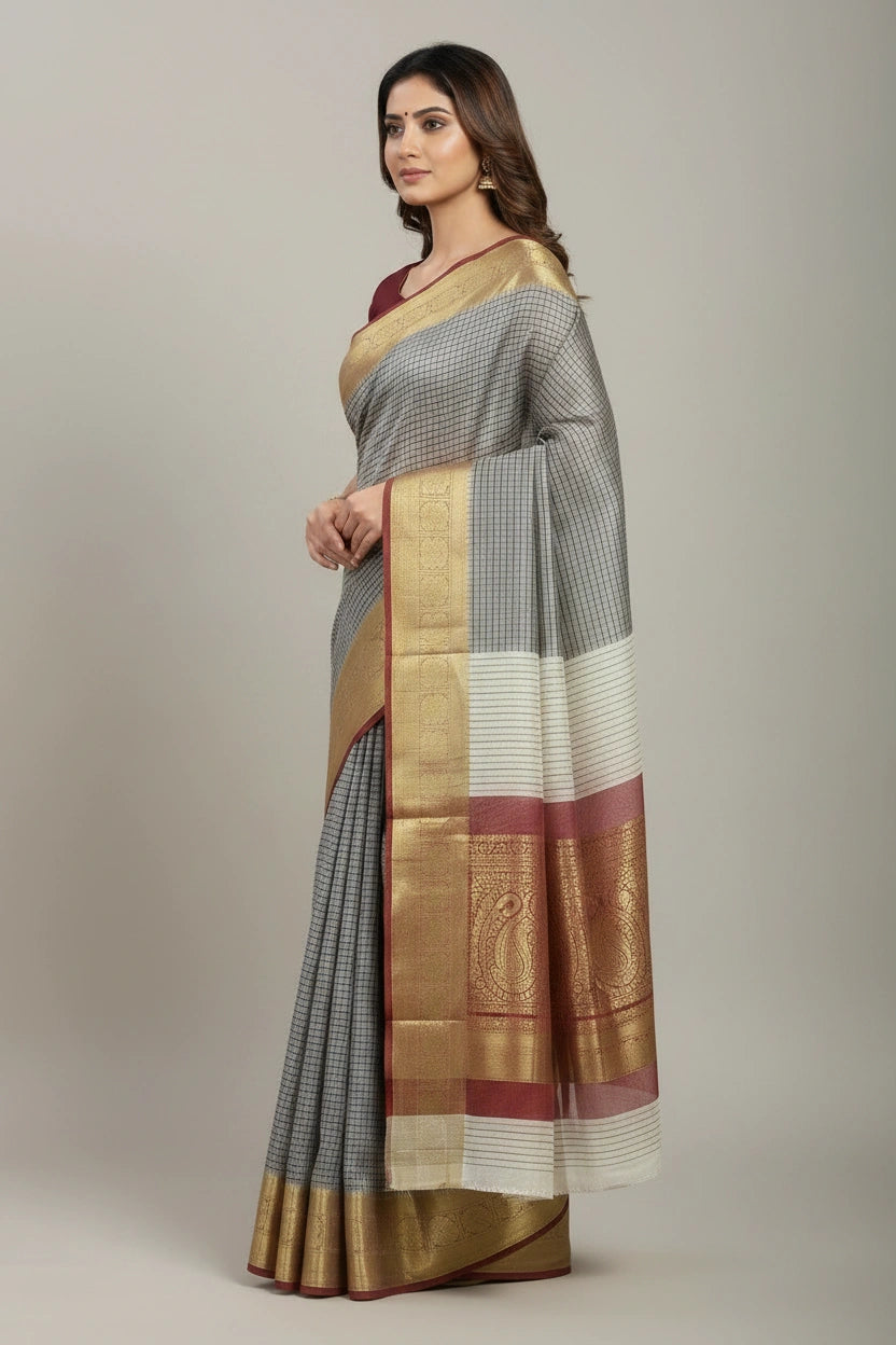 Heritage Zari Chiniya Silk Banarasi Saree - Rangoli Sarees