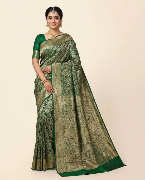 Purple Traditional Silk Katan Banarasi Saree with Woven Zari Work
