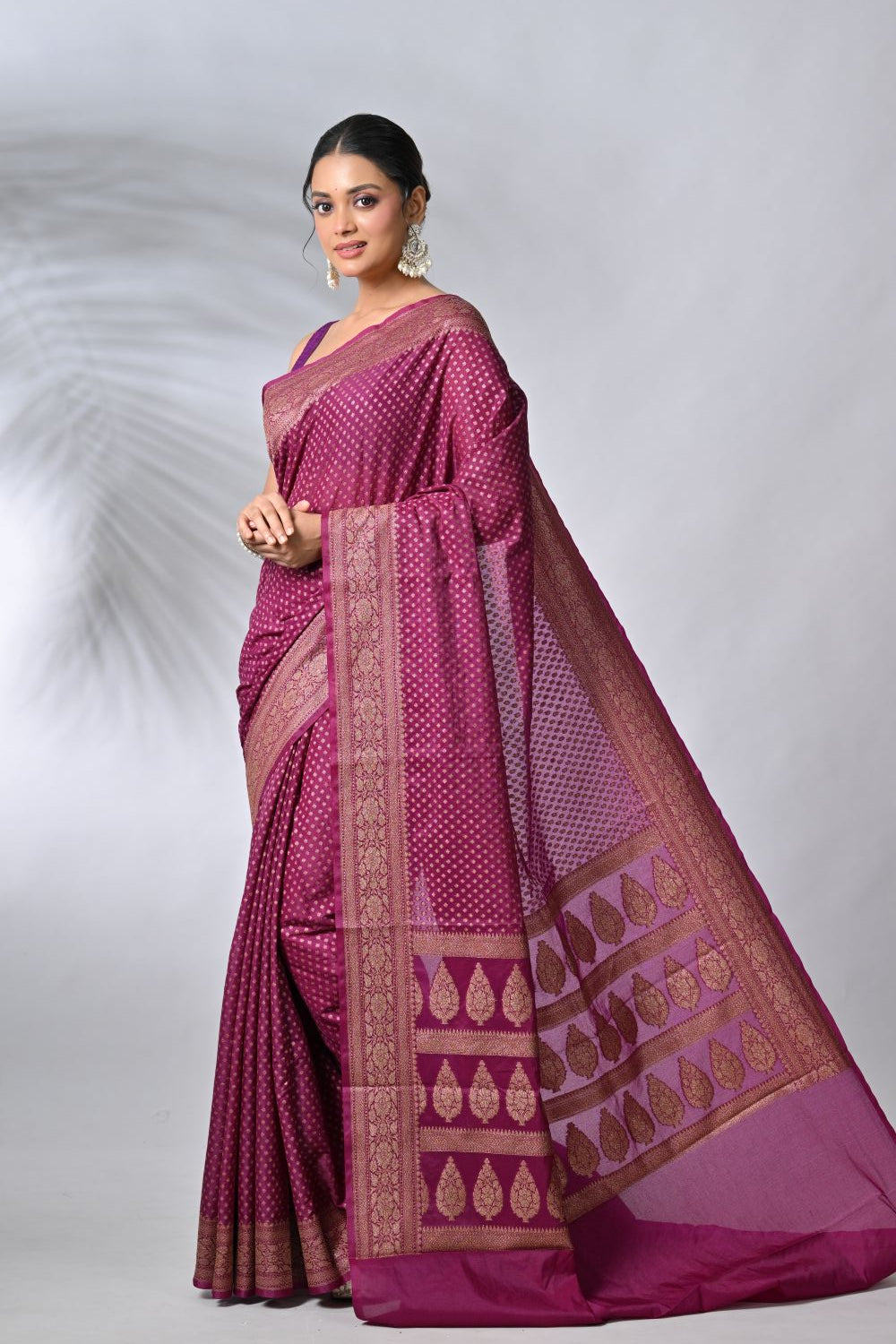 Magenta  Silk Katan Sarees