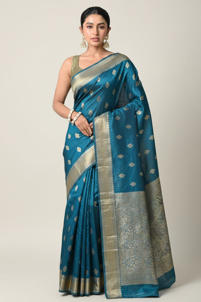 Handcrafted Pure Silk Katan Assamese Silk Saree - Rani | Rangoli