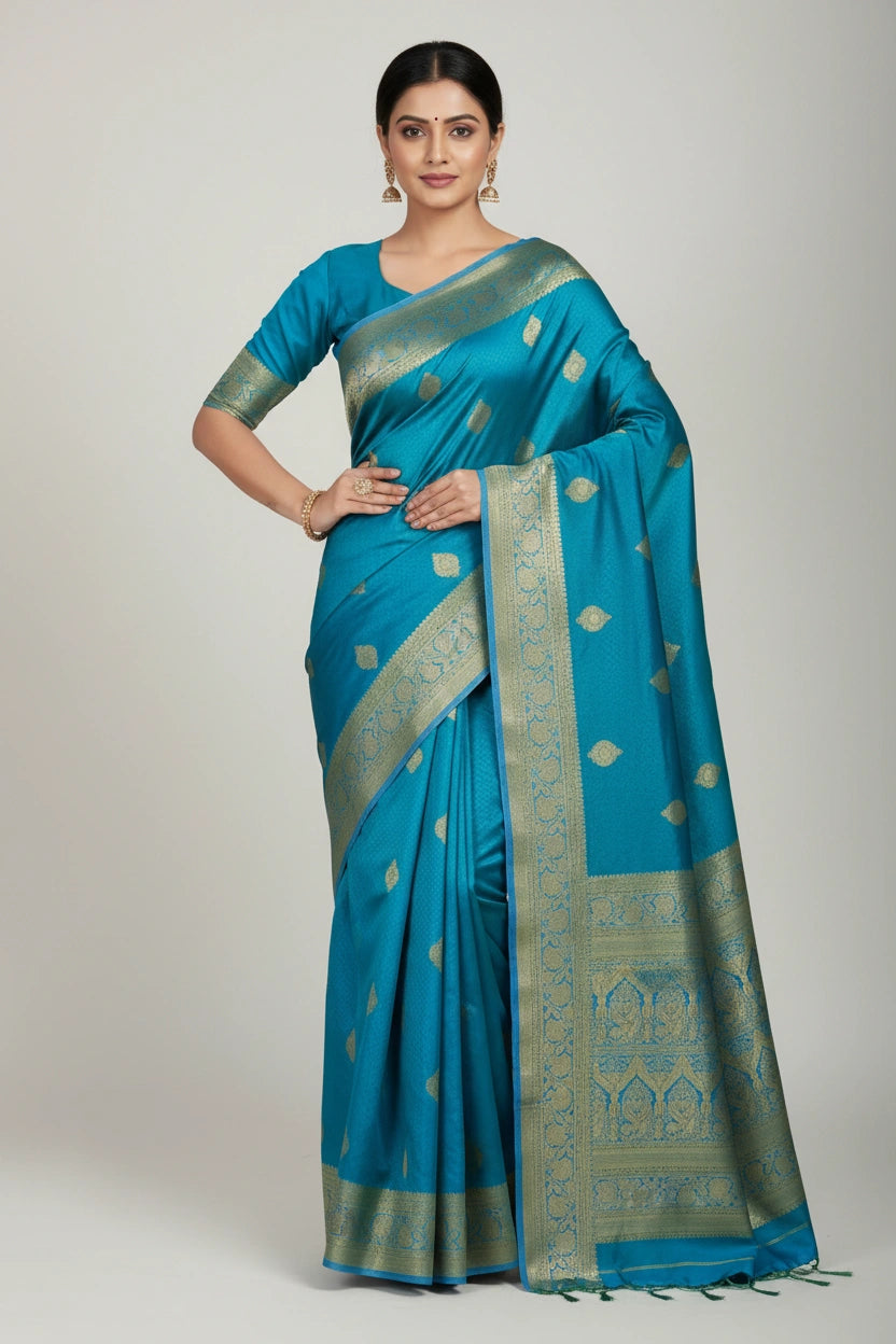 Handcrafted Pure Silk Katan Assamese Silk Saree - Black | Rangoli