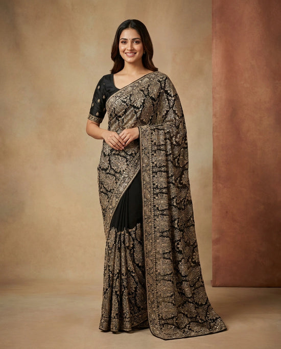 Embroidered Georgette Saree – back