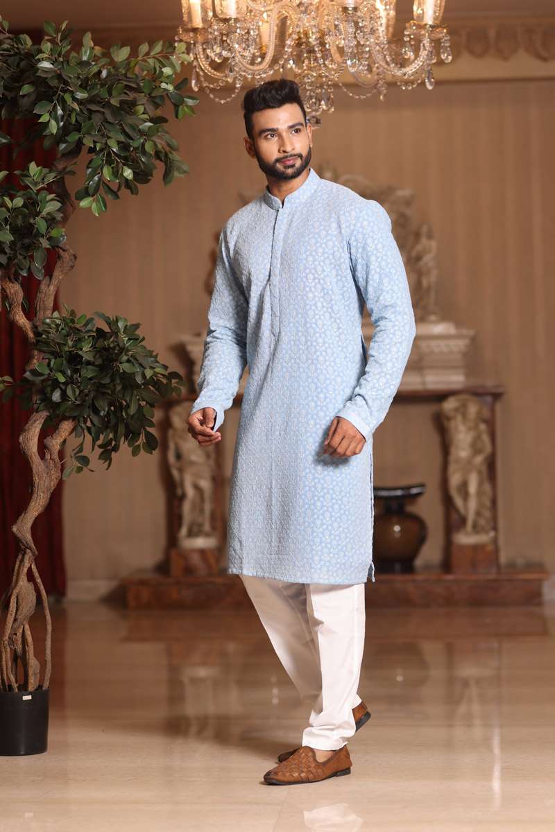 Blue Georgette Kurta Set