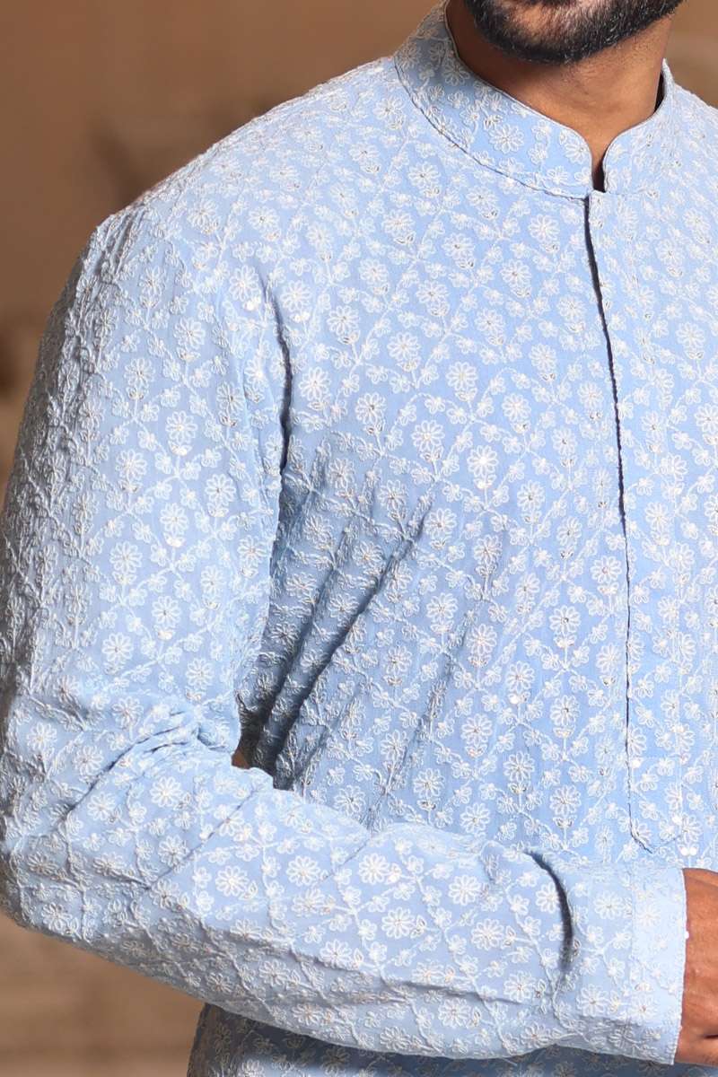 Blue Georgette Kurta Set