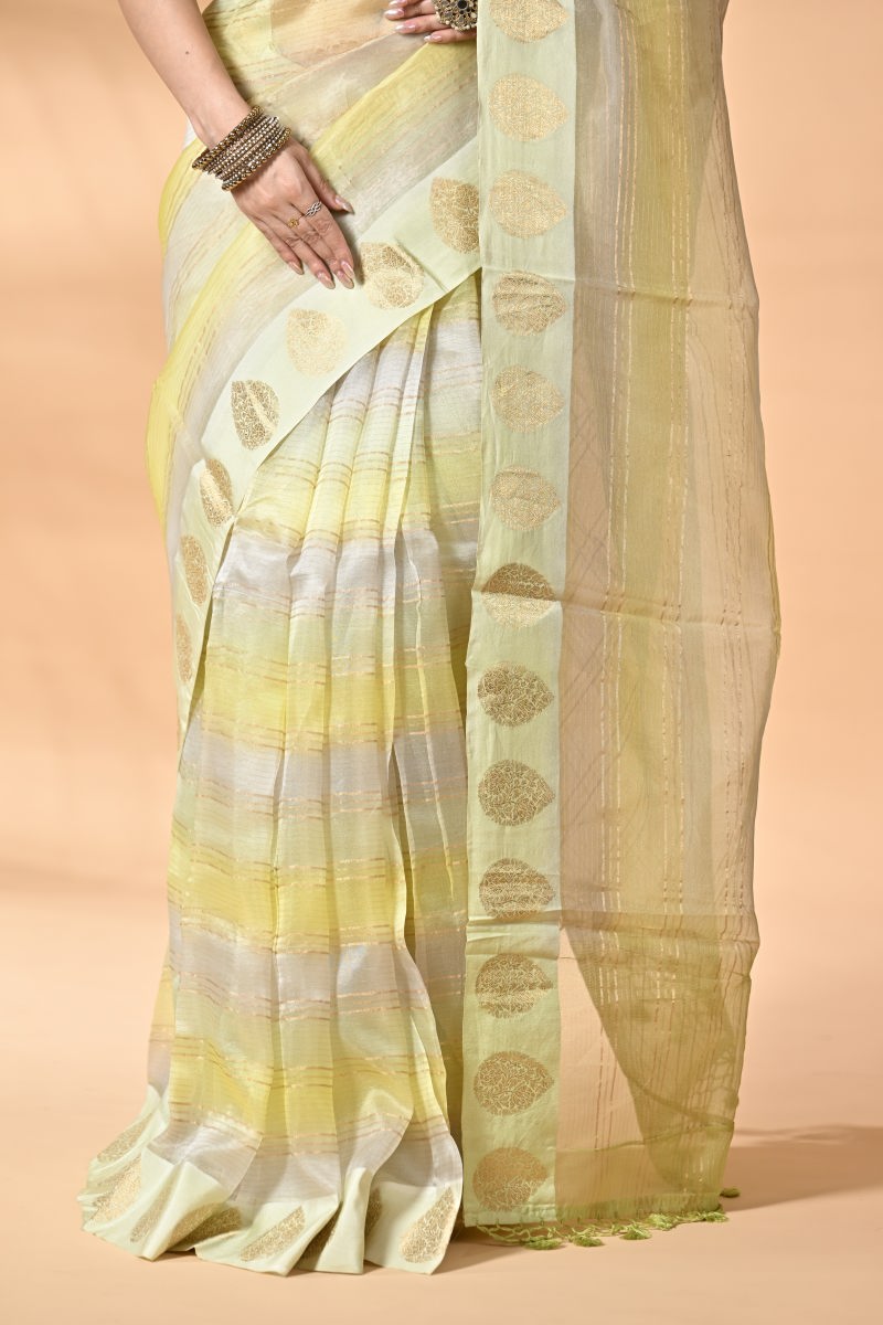 Sea Green Organza Silk Saree