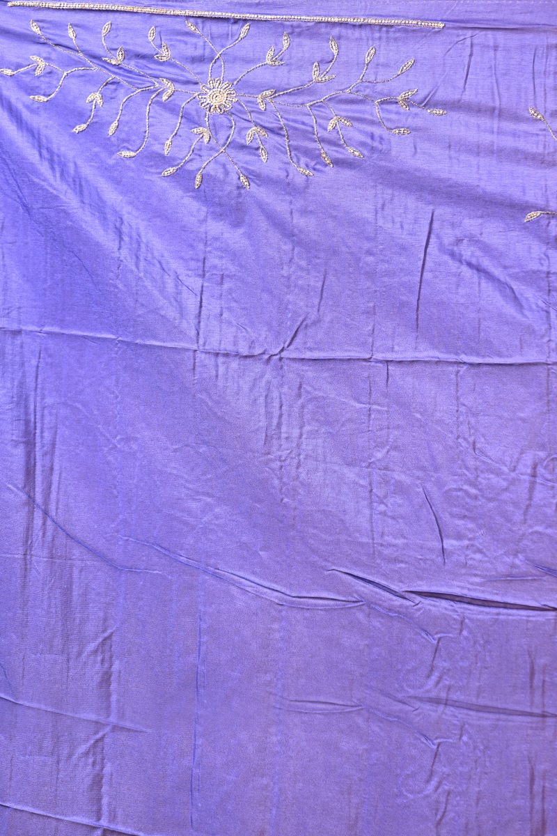 Peacock Blue Designer Organza Saree