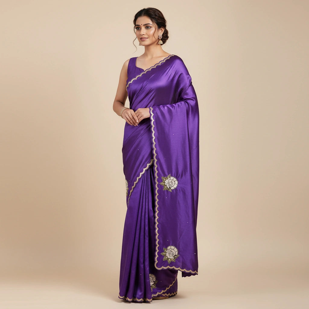 Embroidered Saree With Designer Blouse