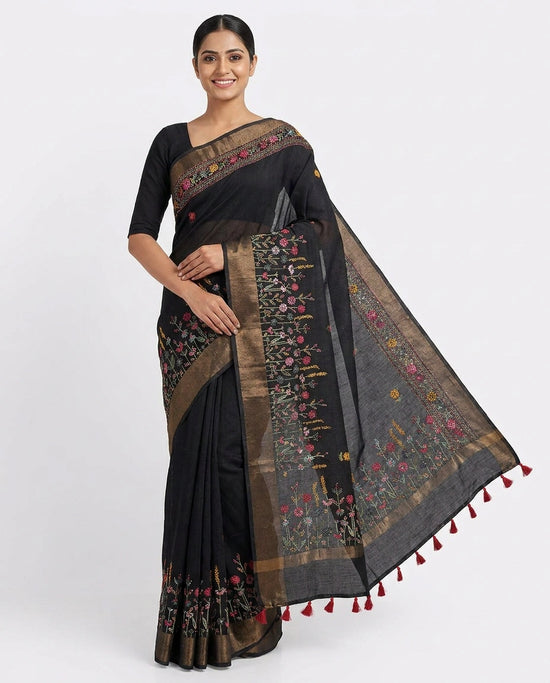 Tussar Linen Saree with Woven Detail