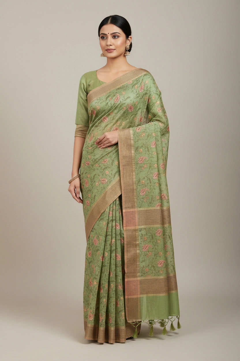 Cotton Tant Saree with Tant Border for Daily Festive