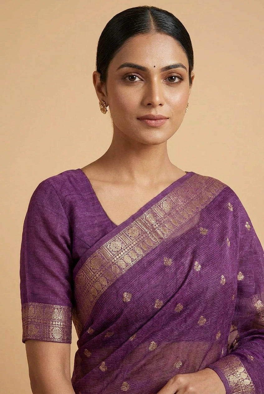 Cotton Banarasi Saree with Daily Banarasi for Casual Pujas