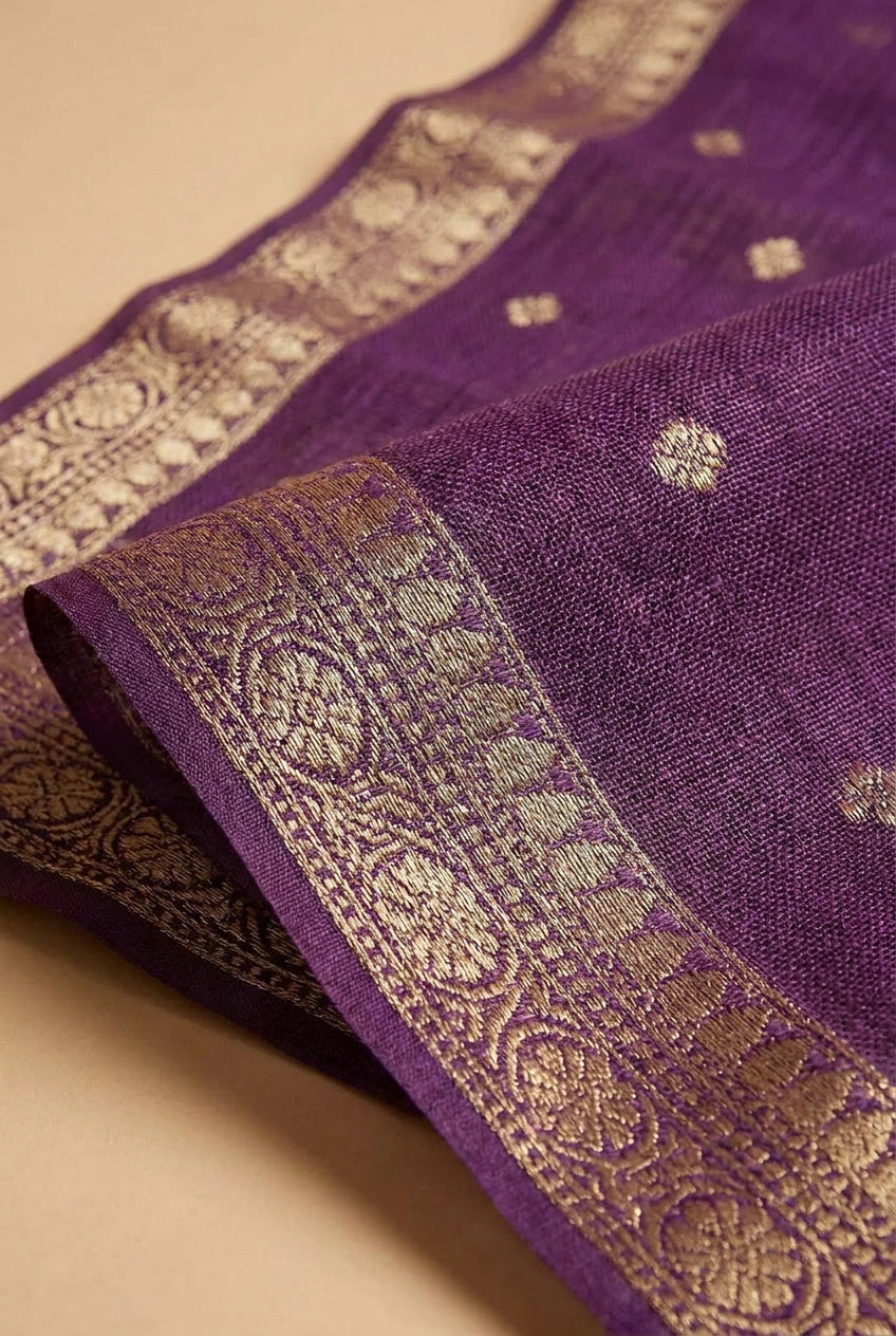 Cotton Banarasi Saree with Daily Banarasi for Casual Pujas