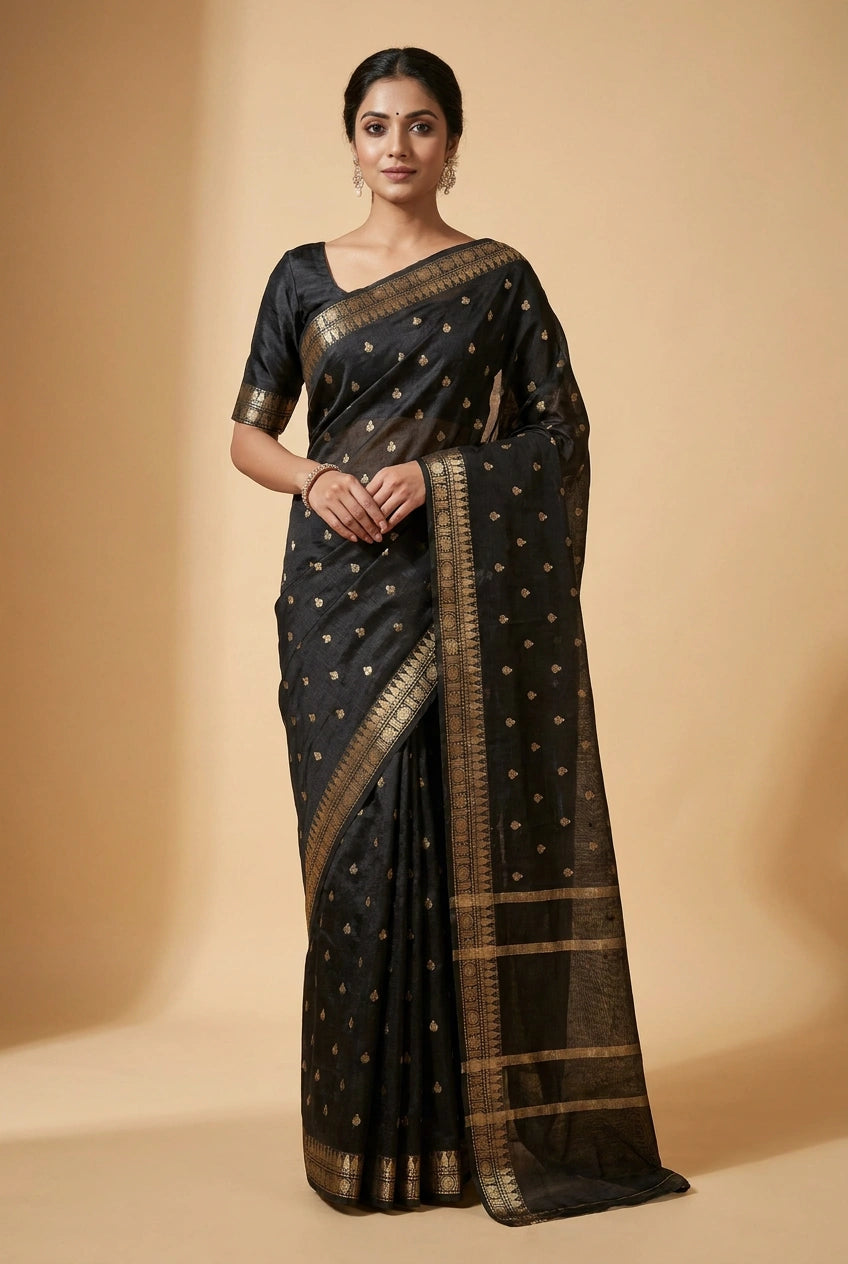 Cotton Banarasi Saree with Daily Banarasi for Casual Pujas