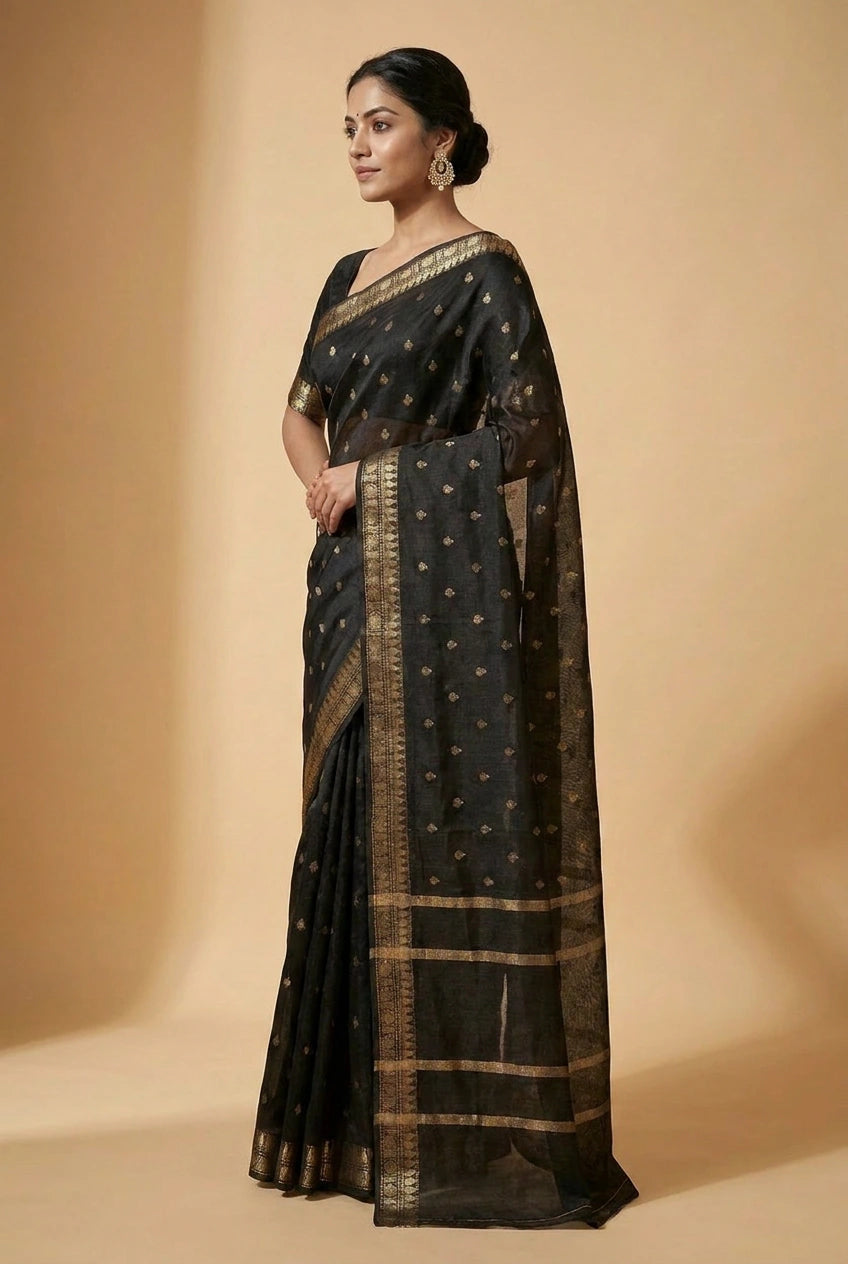 Cotton Banarasi Saree with Daily Banarasi for Casual Pujas