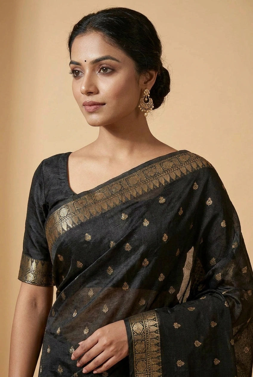 Cotton Banarasi Saree with Daily Banarasi for Casual Pujas