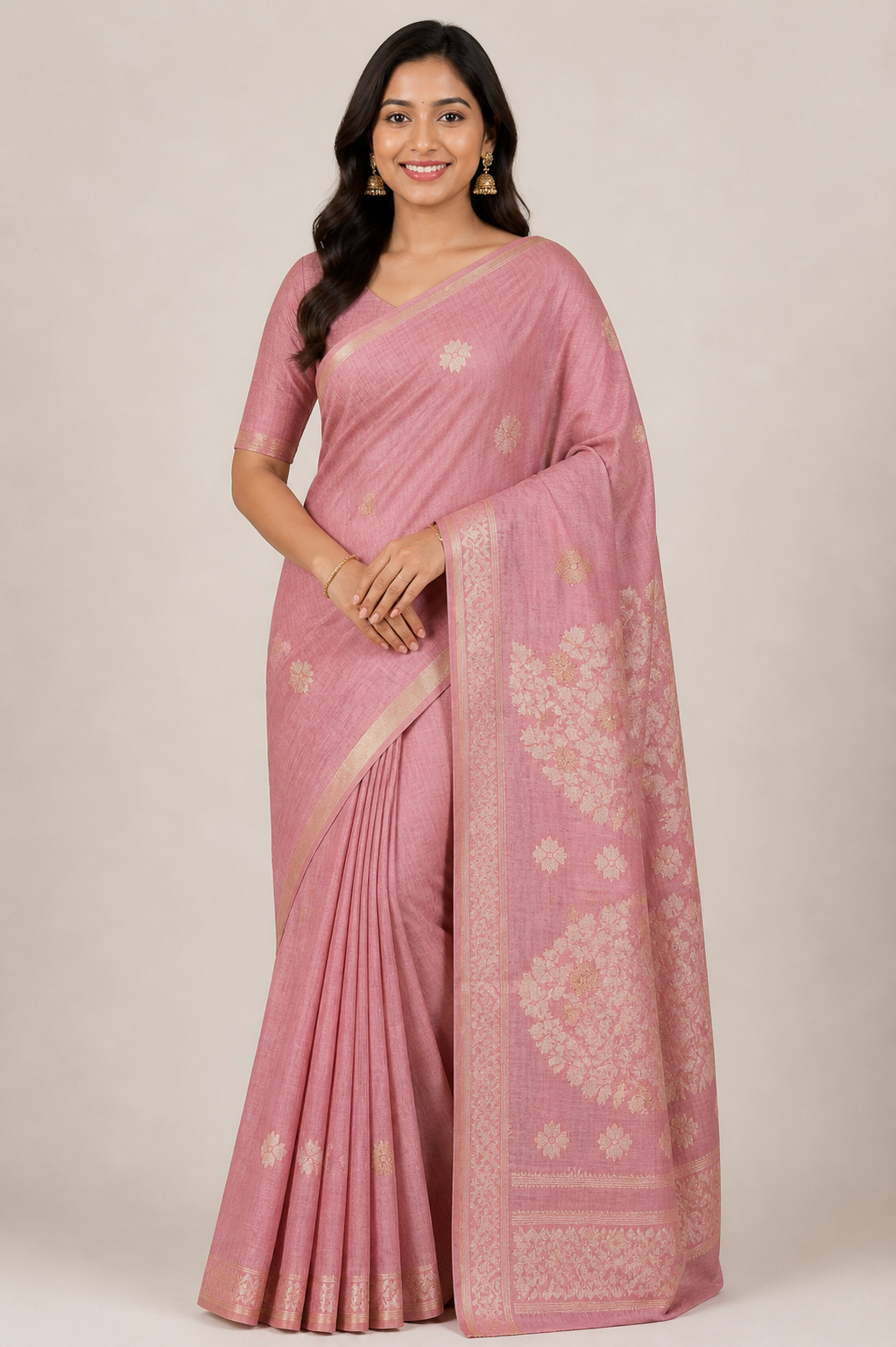 Pure Pure Cotton Saree with Traditional South Indian Weave