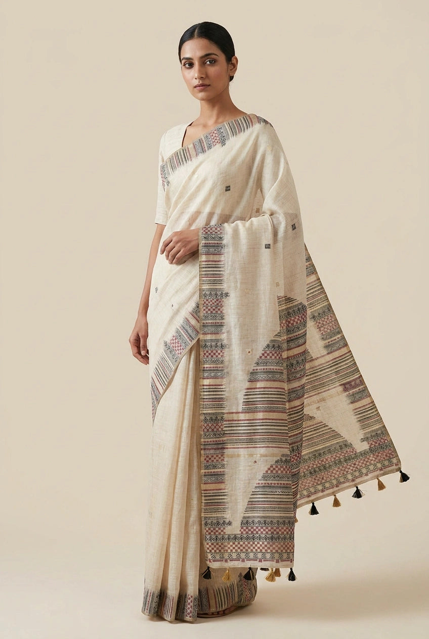 Cotton South Saree with South Border for Family Function