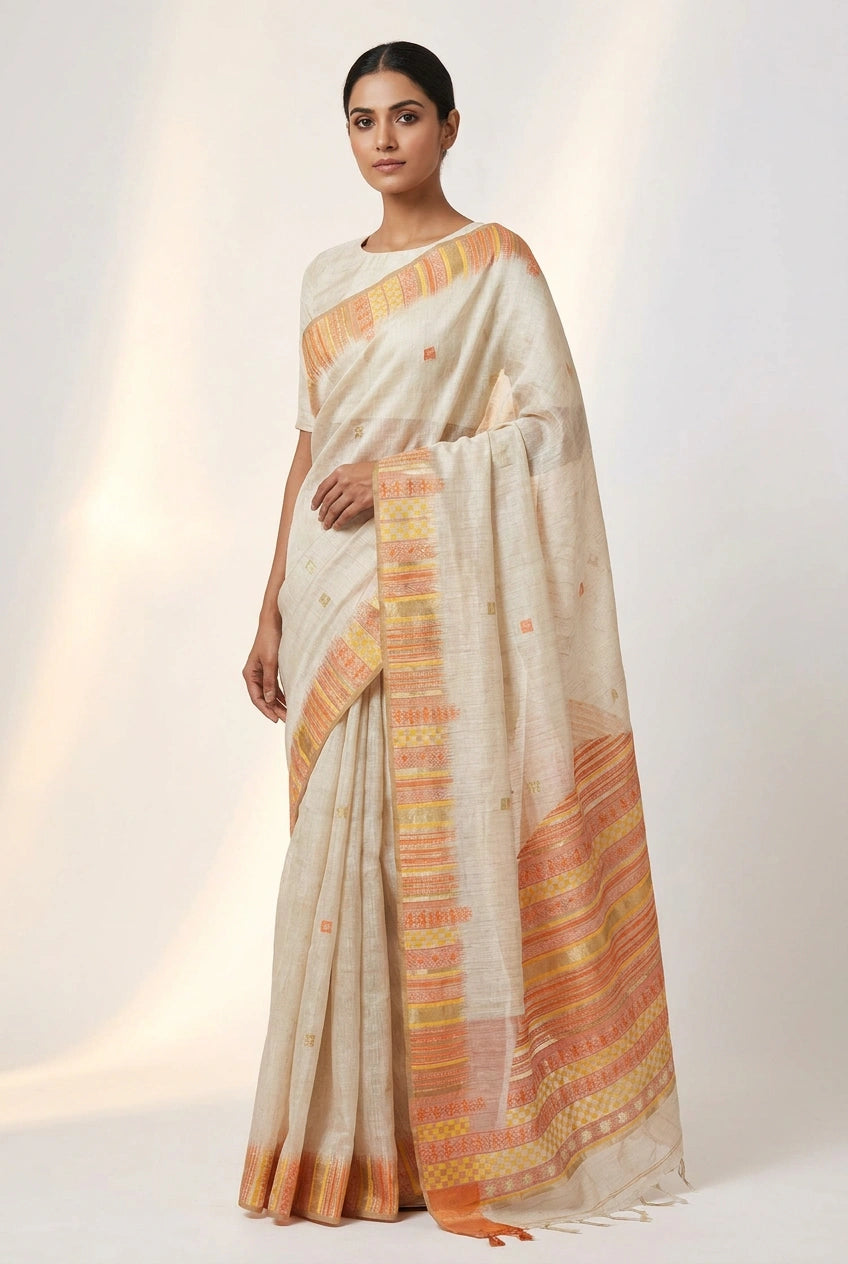 Cotton South Saree with South Border for Family Function