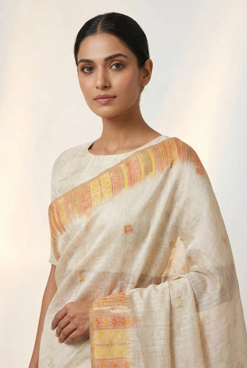Cotton South Saree with South Border for Family Function