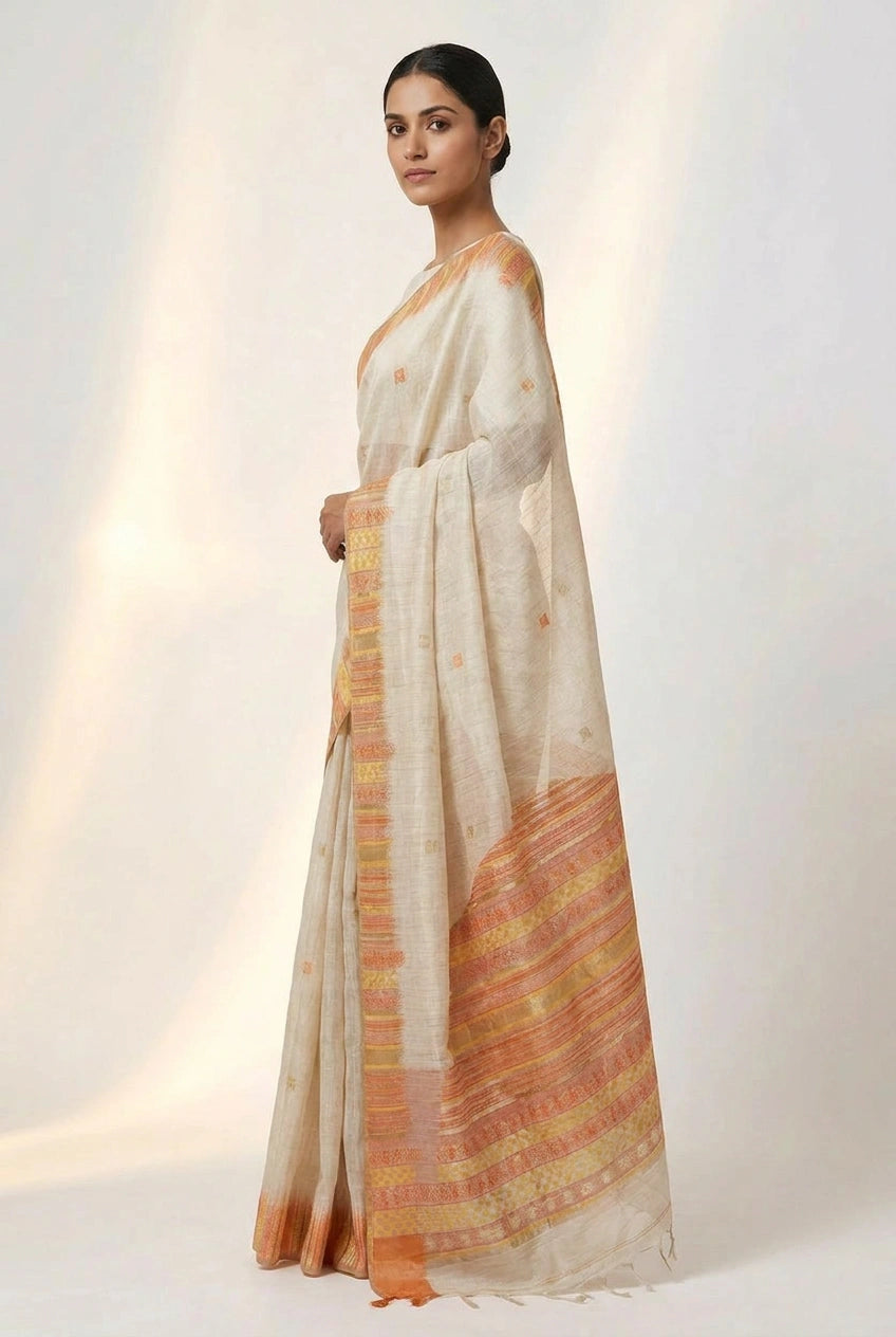 Cotton South Saree with South Border for Family Function