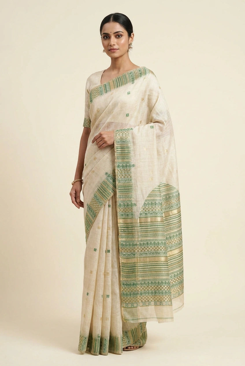 Cotton South Saree with South Border for Family Function