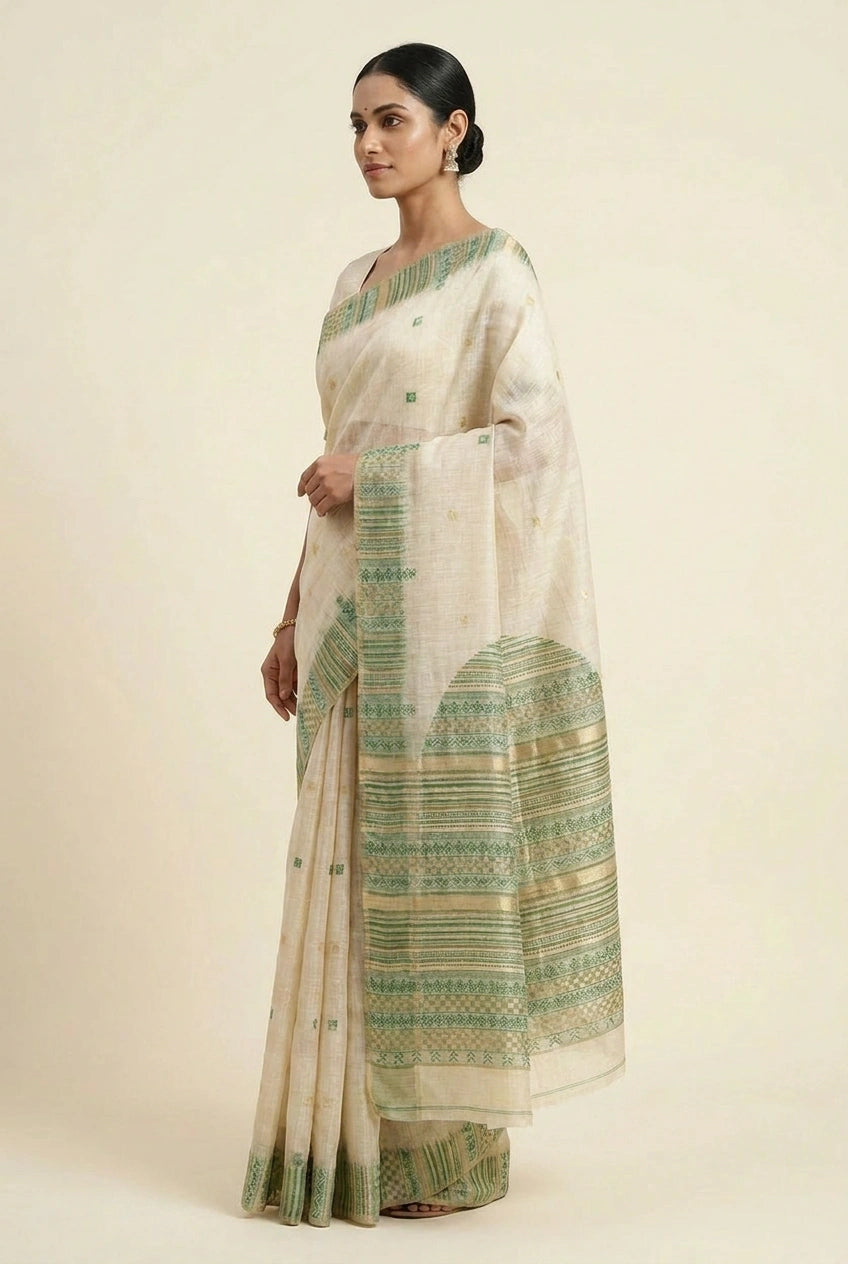 Cotton South Saree with South Border for Family Function