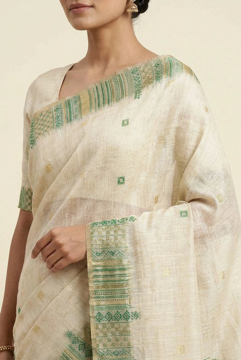 Cotton South Saree with South Border for Family Function