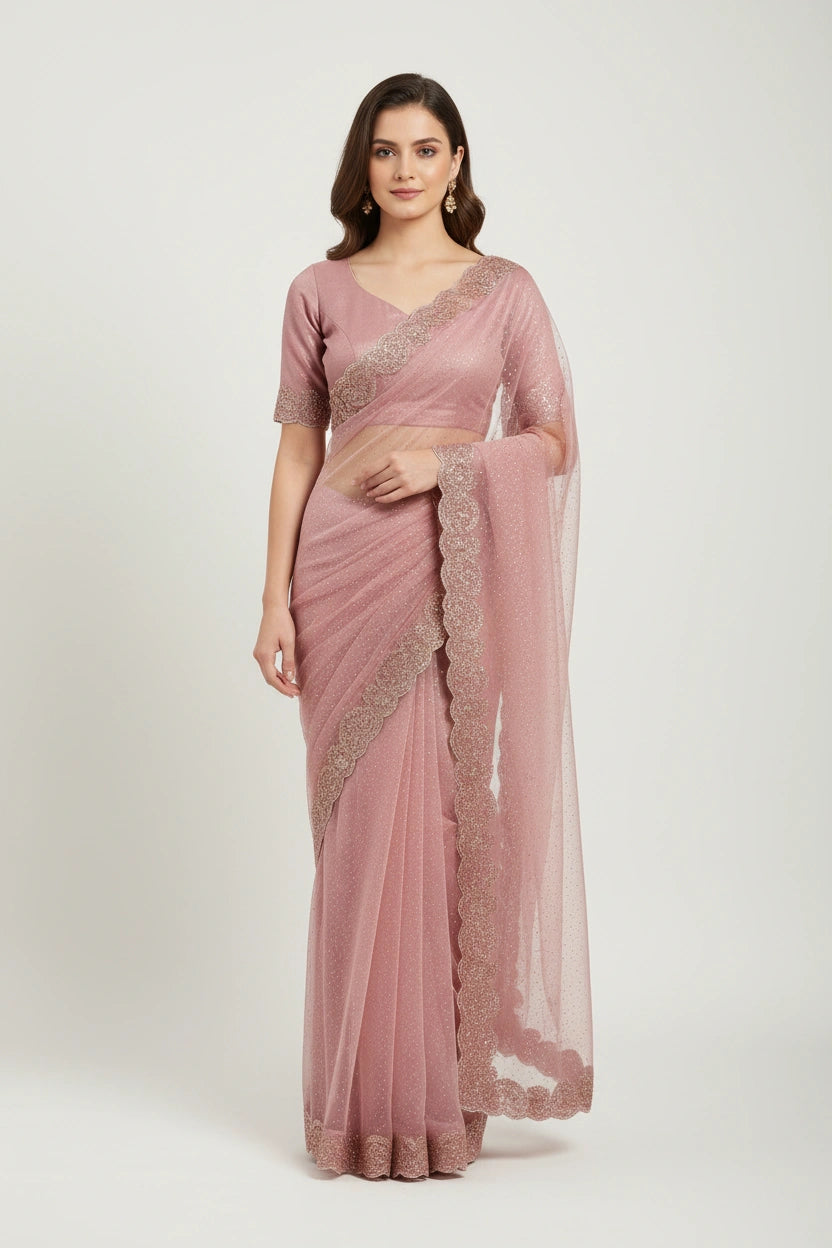 Handcrafted Tissue Embroidery Saree - Rangoli Sarees