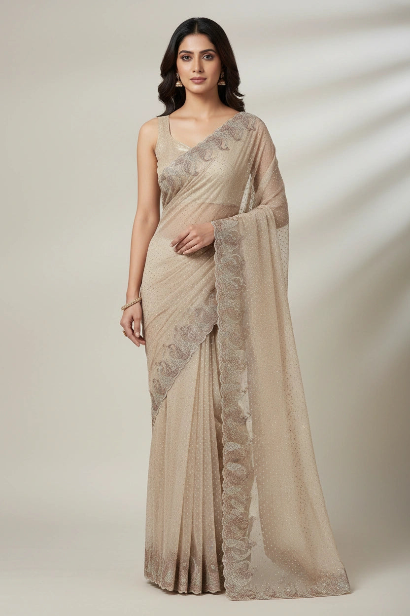 Handcrafted Tissue Embroidery Saree - Rangoli Sarees