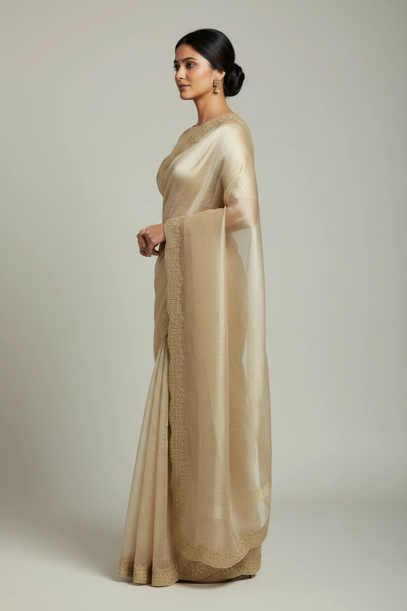Handcrafted Tissue Embroidery Saree - Rangoli Sarees