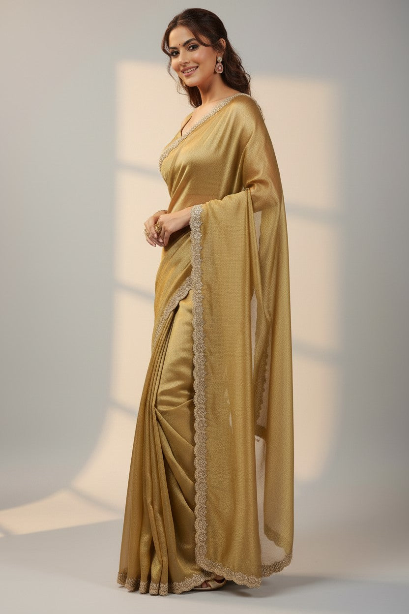 Handcrafted Tissue Embroidery Saree - Rangoli Sarees