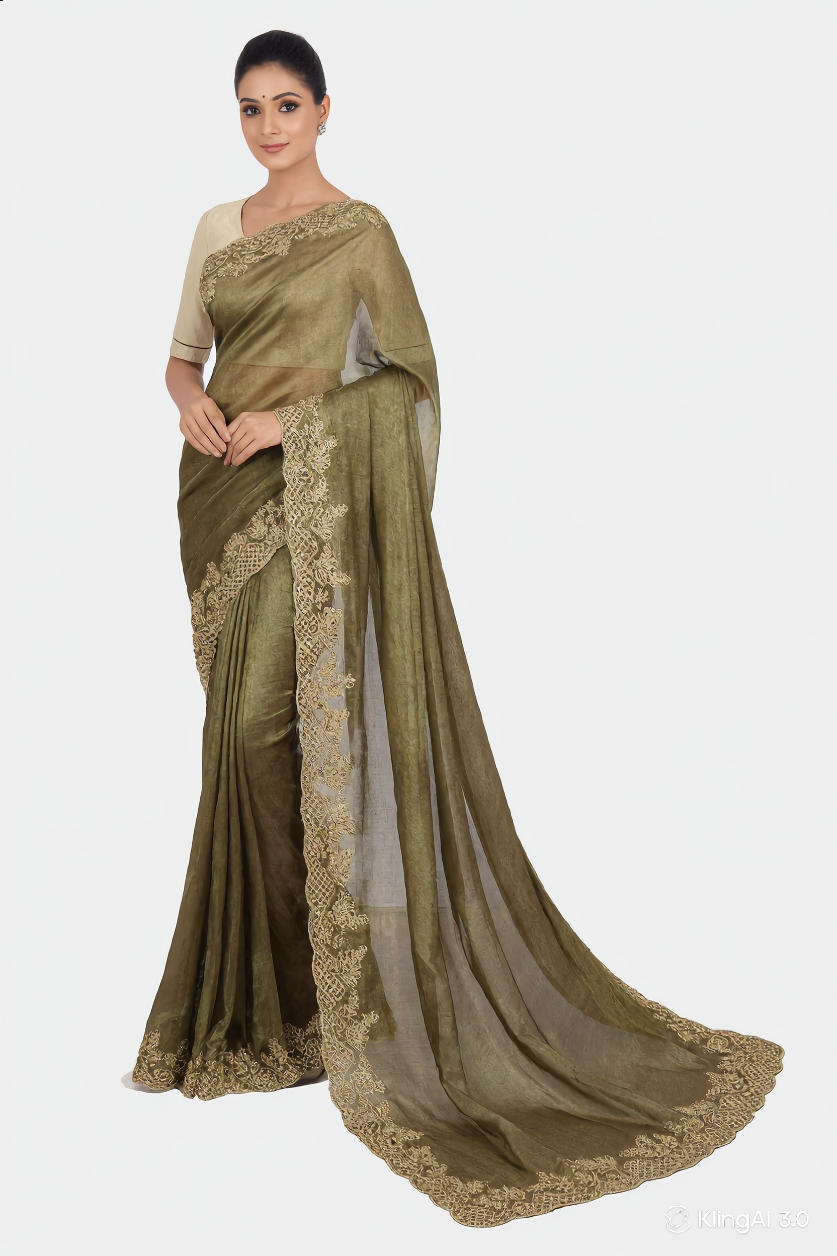 Embroidered Tissue Designer Saree