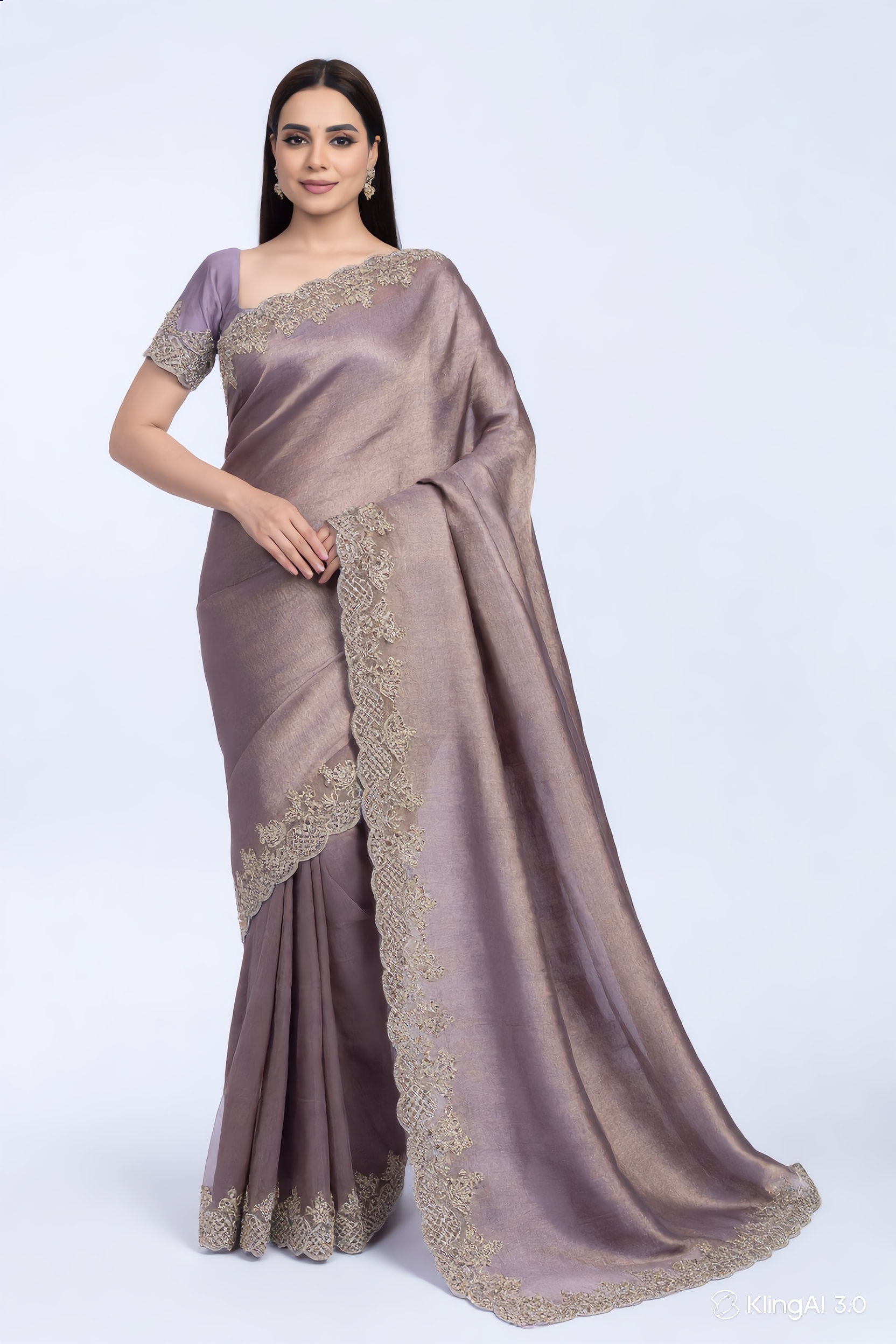 Embroidered Tissue Designer Saree