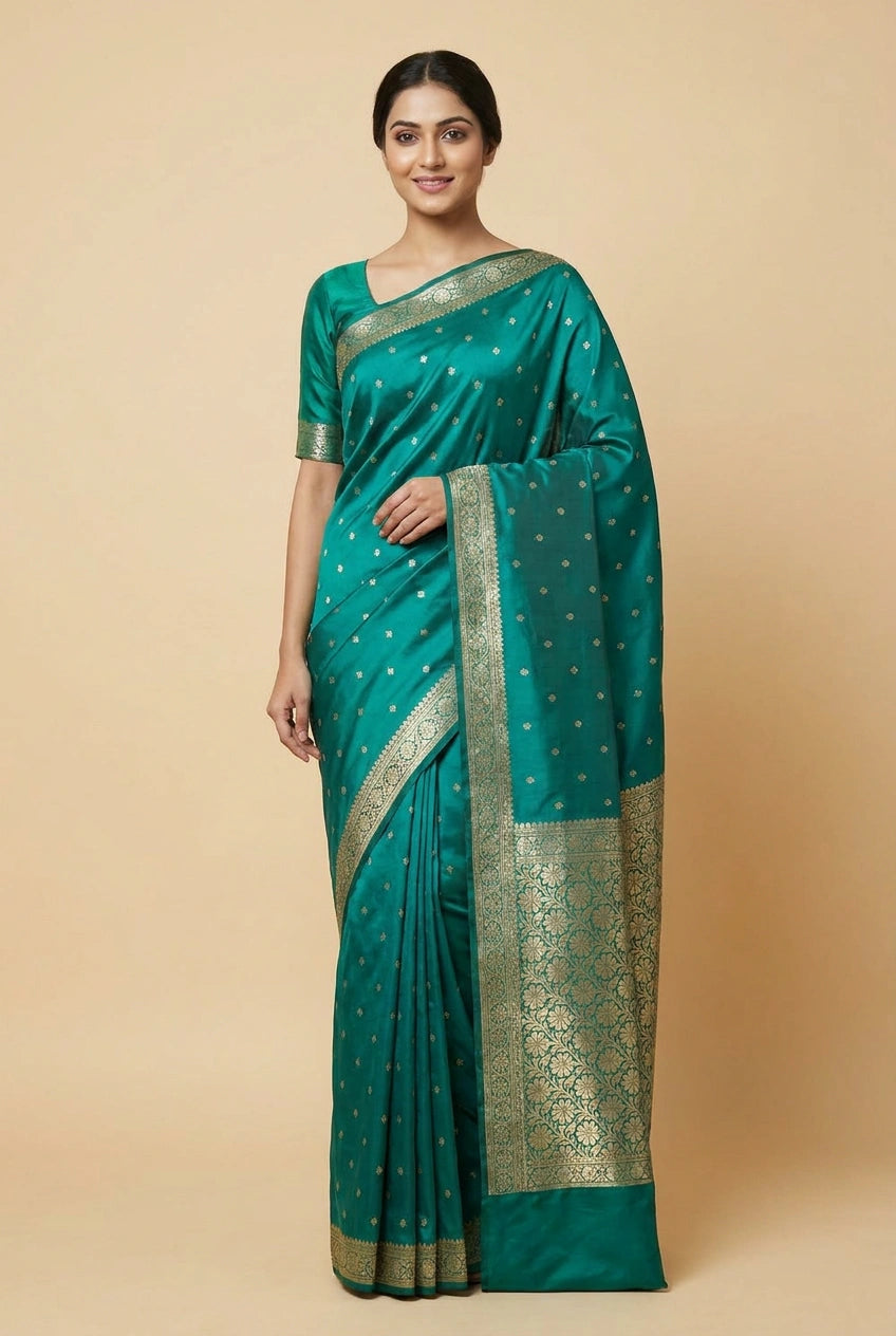 Katan Silk Banarasi Saree with Tilfi Work for Festive Pujas